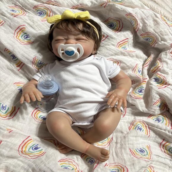 🆕20inch Soft Cloth Body Newborn Baby Poseable Limbs Crying Girl with Clothes - Picture 1 of 5